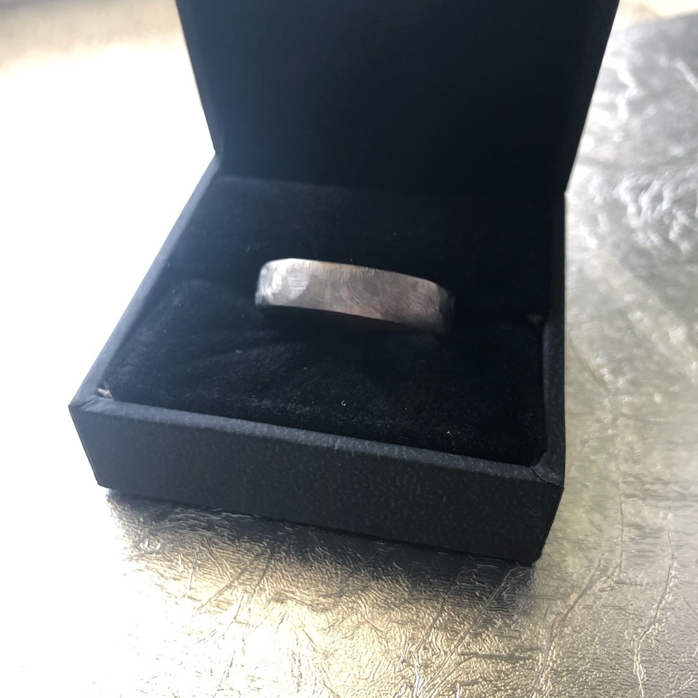 Men’s size 9.5 whisky wood and titanium ring